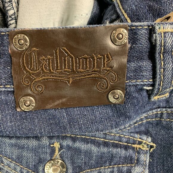 Caldore USA Junior Straight Legs Jeans Size 14 Distressed Flapped Pockets Cotton - Picture 6 of 9